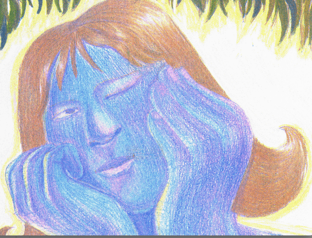 Illustration A3 imprimée en riso BLUBLUE